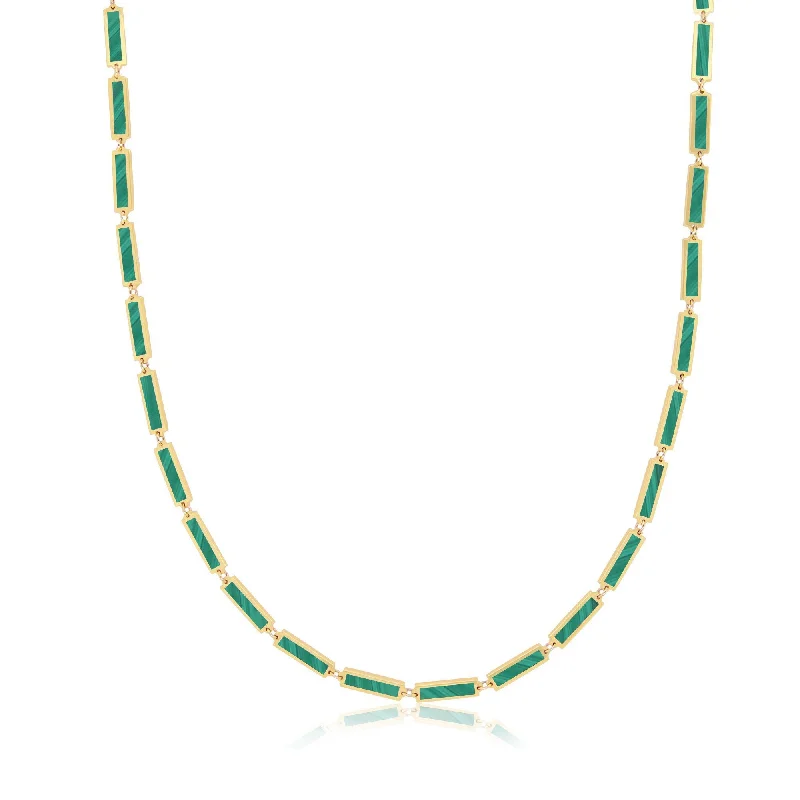 Flash Deals On Fine Jewelry – Shop Before It's Gone Malachite Bar Necklace 16 inches Flash Deals On Fine Jewelry – Shop Before It's Gone Malachite Bar Necklace 16 inches