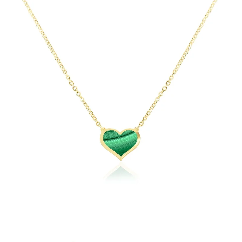 Limited-Time Offer On Elegant Jewelry Pieces Malachite Single Heart Necklace