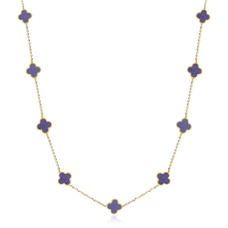 Elevate Your Outfit With Discounted Statement Jewelry Mini Amethyst Clover Necklace Elevate Your Outfit With Discounted Statement Jewelry Mini Amethyst Clover Necklace