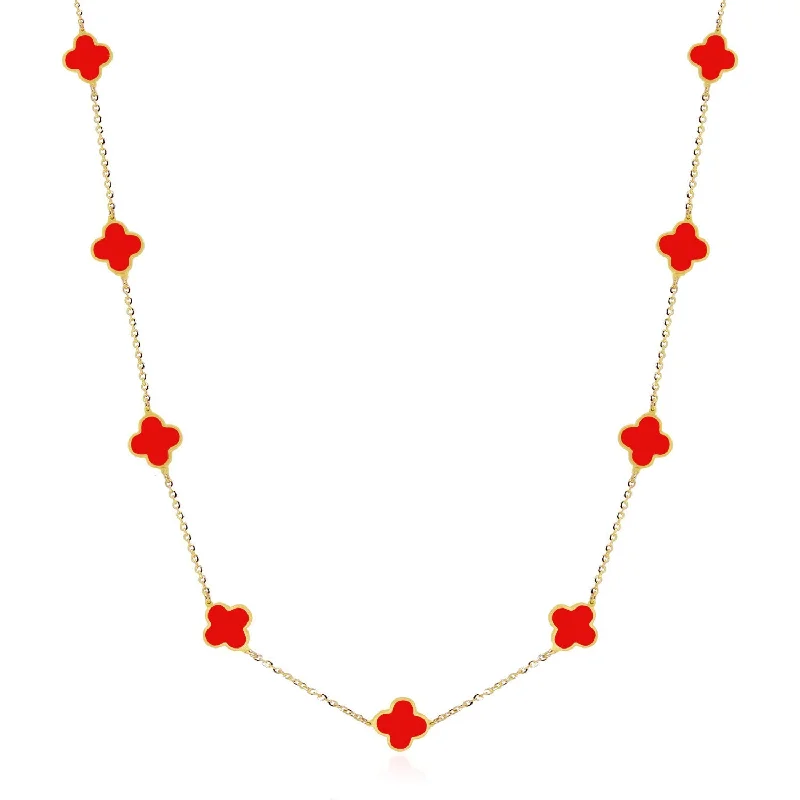 Affordable Luxury Jewelry – Style At A Great Price Mini Coral Clover Necklace