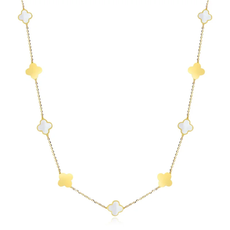 Elegant Jewelry, Exclusive Prices – Shop Now Mini Mother of Pearl and Gold Clover Necklace Elegant Jewelry, Exclusive Prices – Shop Now Mini Mother of Pearl and Gold Clover Necklace
