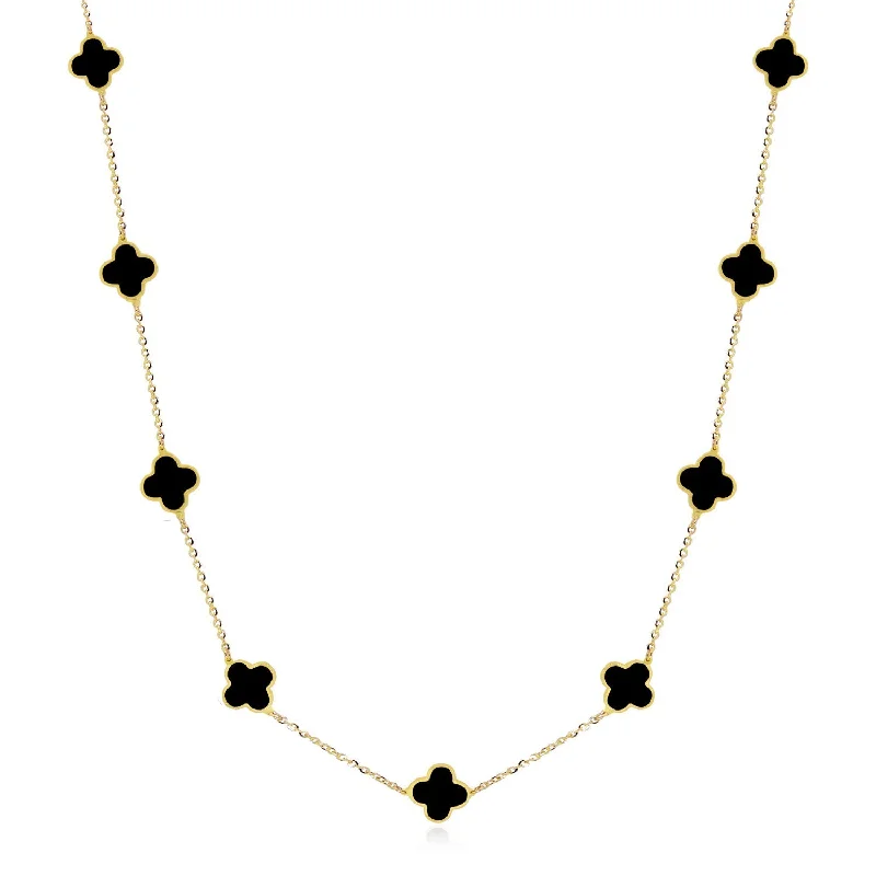 Affordable Luxury Jewelry For Every Occasion Mini Onyx Clover Necklace
