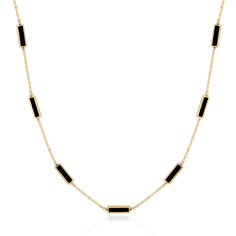 Affordable Glamour – Premium Jewelry At Special Prices Onyx Bar Chain Necklace