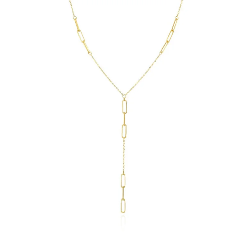 Luxury Handcrafted Jewelry For Elegant Looks Paperclip Lariat Necklace