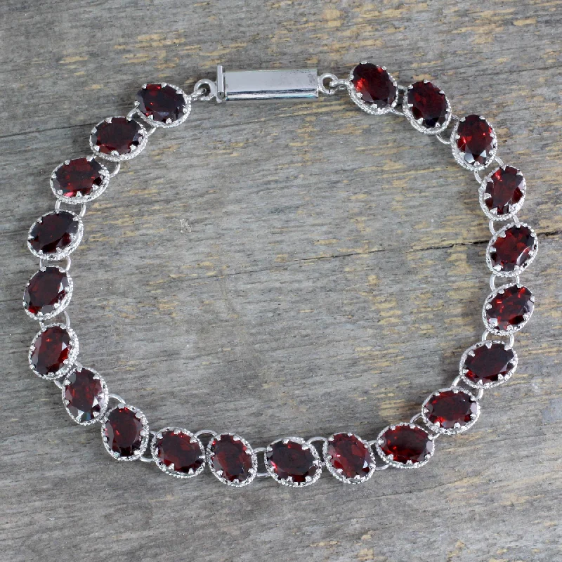 Exclusive Online Discounts On Stylish Jewelry Red Garnet Tennis Bracelet