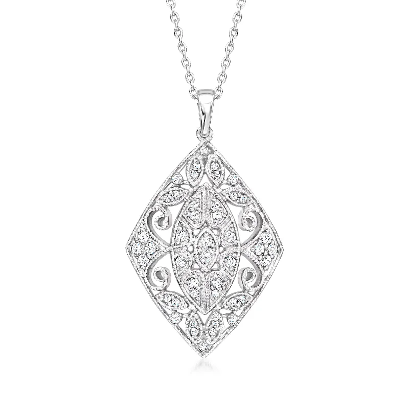 Timeless Jewelry Styles At Wallet-Friendly Prices Ross-Simons Diamond Filigree Openwork Pendant Necklace in Sterling Silver Timeless Jewelry Styles At Wallet-Friendly Prices Ross-Simons Diamond Filigree Openwork Pendant Necklace in Sterling Silver