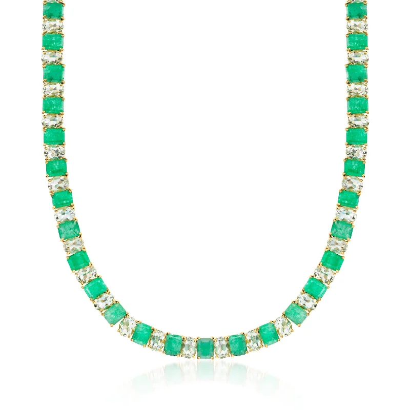 Unique Jewelry Designs Now At Discounted Rates Ross-Simons Emerald and Prasiolite Necklace in 18kt Gold Over Sterling Unique Jewelry Designs Now At Discounted Rates Ross-Simons Emerald and Prasiolite Necklace in 18kt Gold Over Sterling