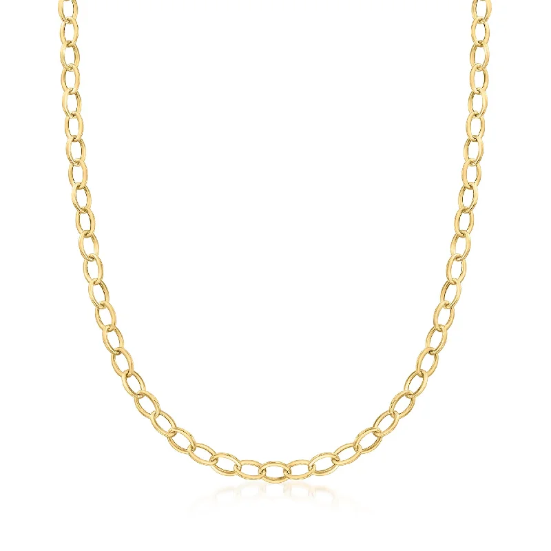 Grab Your Dream Jewelry At The Lowest Prices Ross-Simons Italian 18kt Yellow Gold Cable-Link Necklace Grab Your Dream Jewelry At The Lowest Prices Ross-Simons Italian 18kt Yellow Gold Cable-Link Necklace