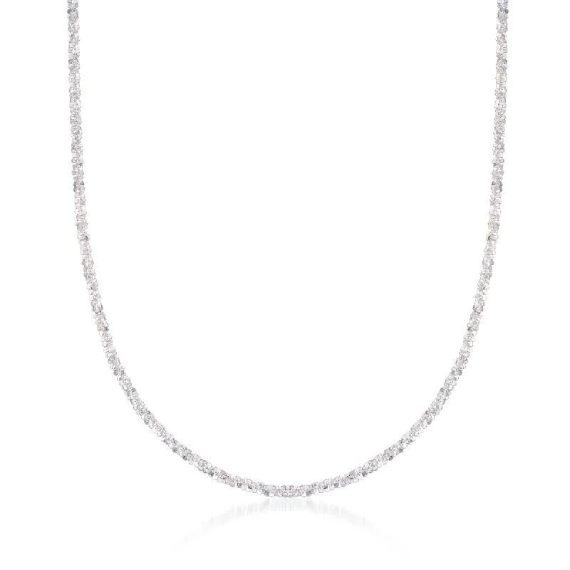 Stunning Jewelry At A Fraction Of The Price Ross-Simons Italian 2mm Sterling Silver Crisscross-Chain Necklace Stunning Jewelry At A Fraction Of The Price Ross-Simons Italian 2mm Sterling Silver Crisscross-Chain Necklace