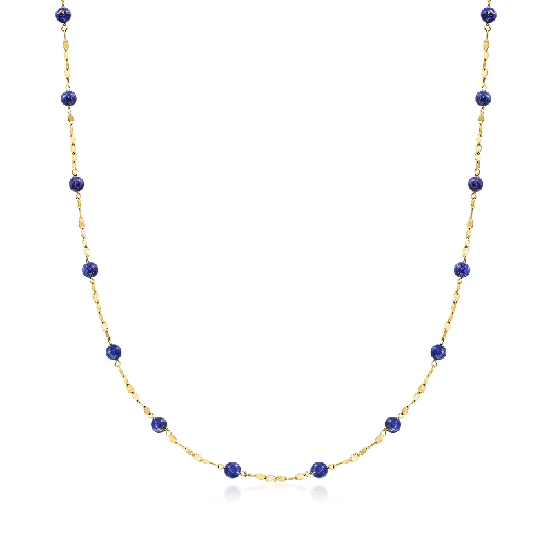 Once-A-Year Jewelry Deals – Shop Before They’Re Gone Ross-Simons Italian Lapis Bead Station Necklace in 18kt Yellow Gold Once-A-Year Jewelry Deals – Shop Before They’Re Gone Ross-Simons Italian Lapis Bead Station Necklace in 18kt Yellow Gold