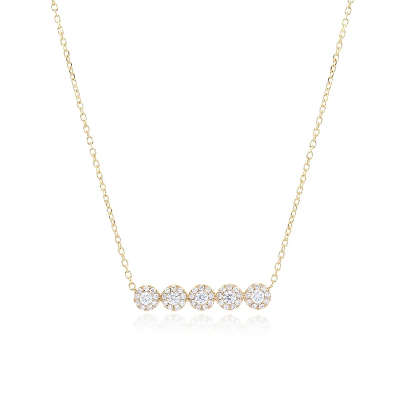 Jewelry Deals That Outshine The Rest Round Diamond Halo Line Necklace