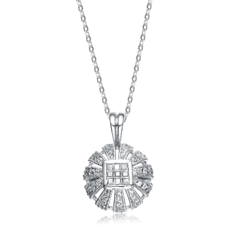 Grab Your Dream Jewelry At The Lowest Prices Sterling Silver White Cubc Zirconia Glowing Pendant Grab Your Dream Jewelry At The Lowest Prices Sterling Silver White Cubc Zirconia Glowing Pendant