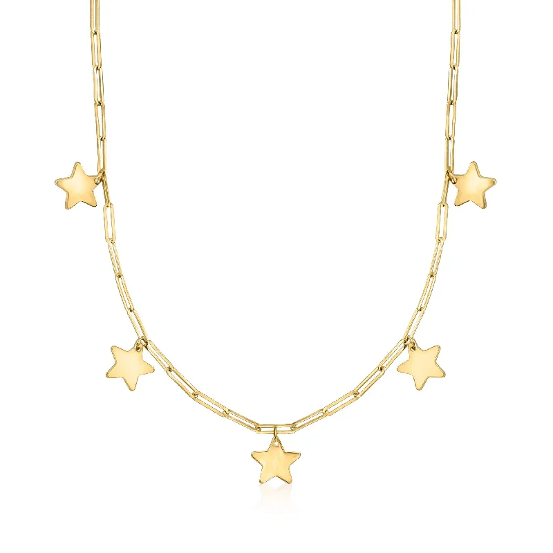 Seasonal Jewelry Sale – Upgrade Your Style Today RS Pure by Ross-Simons Italian 14kt Yellow Gold Paper Clip Link Star Necklace Seasonal Jewelry Sale – Upgrade Your Style Today RS Pure by Ross-Simons Italian 14kt Yellow Gold Paper Clip Link Star Necklace