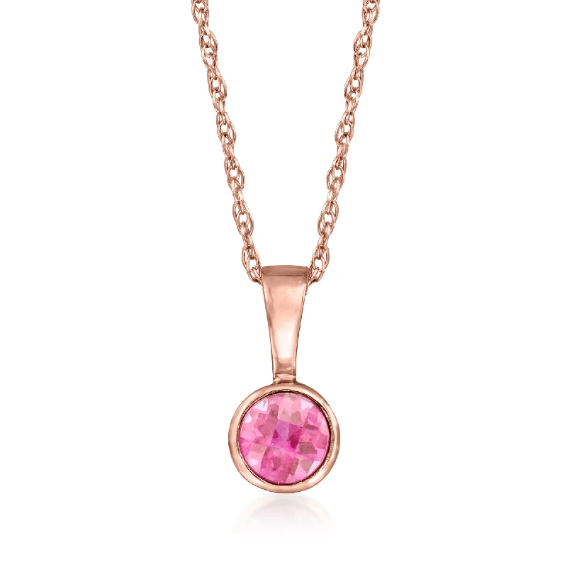 Shop Signature Jewelry Styles At Exclusive Prices RS Pure by Ross-Simons Pink Topaz Pendant Necklace in 14kt Rose Gold Shop Signature Jewelry Styles At Exclusive Prices RS Pure by Ross-Simons Pink Topaz Pendant Necklace in 14kt Rose Gold