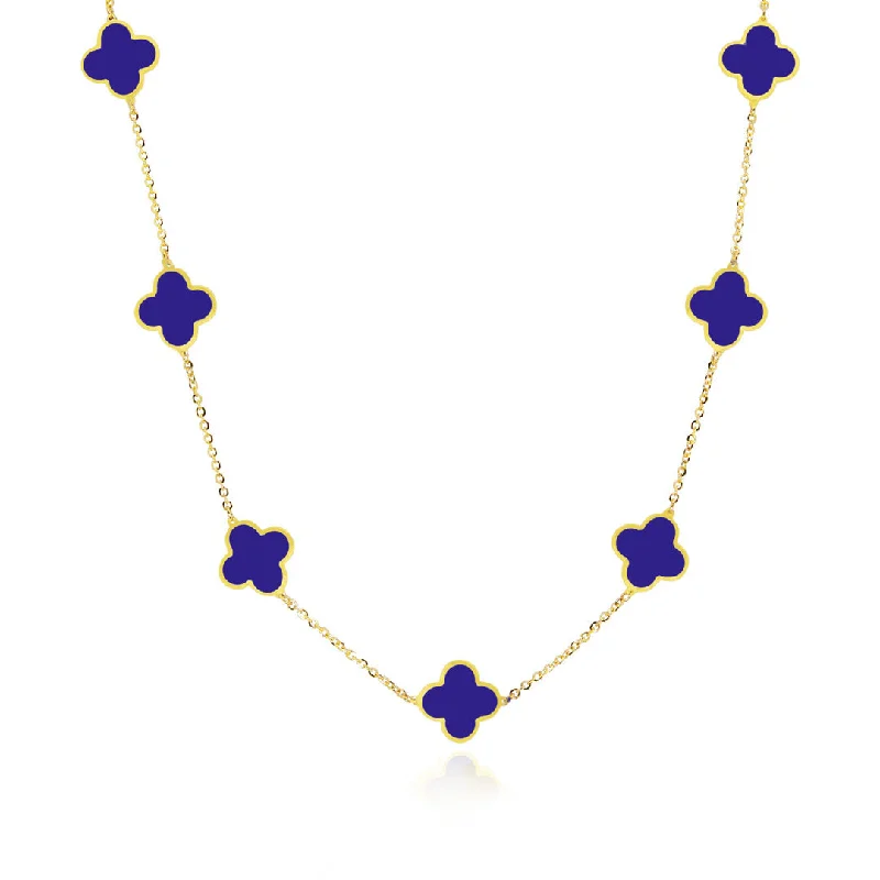 Seasonal Jewelry Deals – Elevate Your Style Small Lapis Clover Necklace