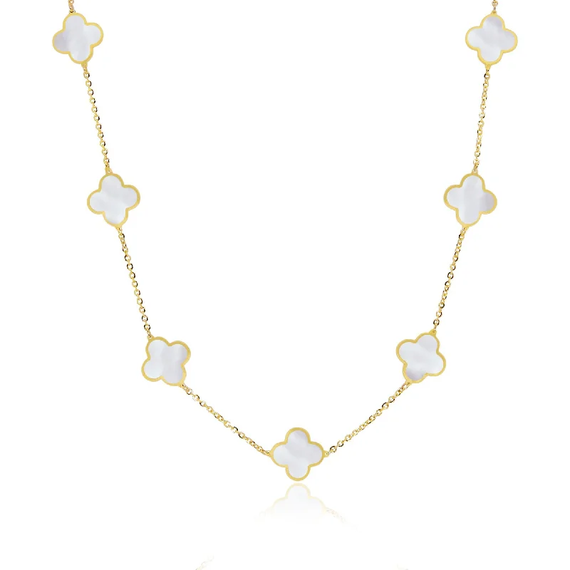 Limited-Stock Jewelry Sale – Once It's Gone, It's Gone Small Mother of Pearl Clover Necklace Limited-Stock Jewelry Sale – Once It's Gone, It's Gone Small Mother of Pearl Clover Necklace
