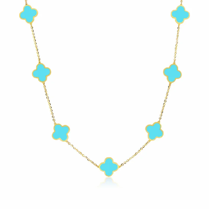 Limited-Time Offer On Premium Jewelry Collections Small Turquoise Clover Necklace