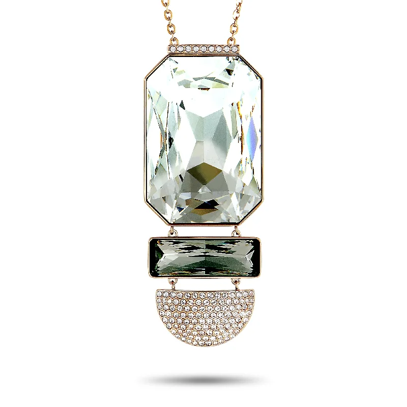 Special Deals On Handcrafted And Designer Jewelry Swarovski Stainless Steel Rose Gold-Plated and Crystal Pendant Long Chain Necklace Special Deals On Handcrafted And Designer Jewelry Swarovski Stainless Steel Rose Gold-Plated and Crystal Pendant Long Chain Necklace