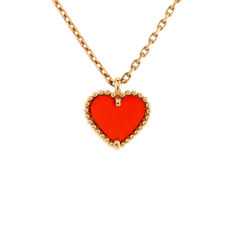 Buy More, Save More – Special Jewelry Discounts Sweet Alhambra Heart Pendant Necklace 18K Rose Gold and Carnelian Buy More, Save More – Special Jewelry Discounts Sweet Alhambra Heart Pendant Necklace 18K Rose Gold and Carnelian