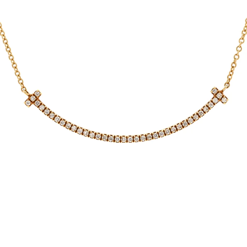 Last Chance To Shop High-End Jewelry At Markdown Prices T Smile Pendant Necklace 18K Yellow Gold and Diamonds Small Last Chance To Shop High-End Jewelry At Markdown Prices T Smile Pendant Necklace 18K Yellow Gold and Diamonds Small