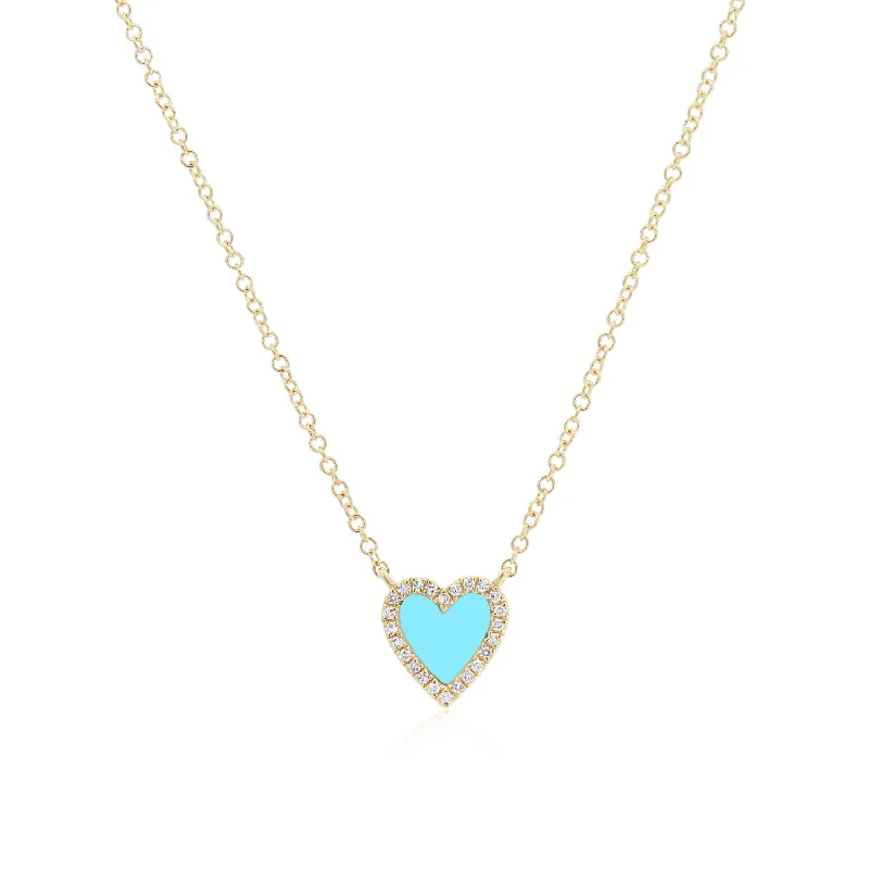 Big Discounts On Elegant Jewelry Collections Turquoise Diamond Halo Heart Necklace