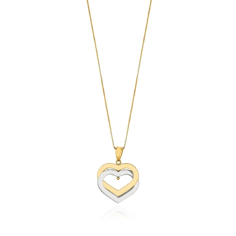 Timeless Elegance, Temporary Discounts – Act Fast Two Tone Double Golden Heart Necklace Timeless Elegance, Temporary Discounts – Act Fast Two Tone Double Golden Heart Necklace