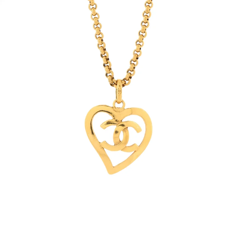 Huge Markdowns On Premium Jewelry Styles Vintage CC Heart Pendant Long Necklace Metal