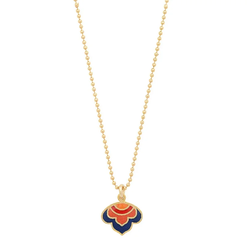 Exclusive Jewelry Sale – Limited-Time Discounts Women's Enameled Lotus Pendant Necklace In Vermeil/reds Exclusive Jewelry Sale – Limited-Time Discounts Women's Enameled Lotus Pendant Necklace In Vermeil/reds