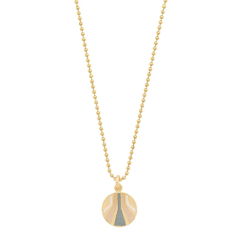 Buy More, Save More On Stunning Jewelry Pieces Women's Enameled Small Round "burst" Pendant Necklace In Vermeil/neutrals Buy More, Save More On Stunning Jewelry Pieces Women's Enameled Small Round "burst" Pendant Necklace In Vermeil/neutrals