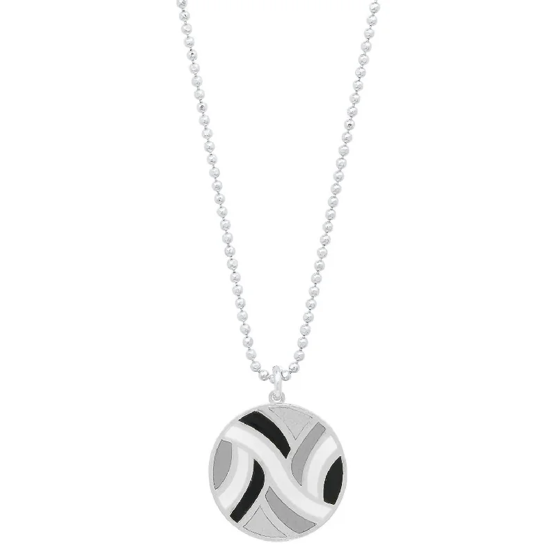 Luxury Jewelry Sale – Sparkle For Less Women's Large Round Enameled "swirl" Pendant Necklace In Sterling/neutrals Luxury Jewelry Sale – Sparkle For Less Women's Large Round Enameled "swirl" Pendant Necklace In Sterling/neutrals