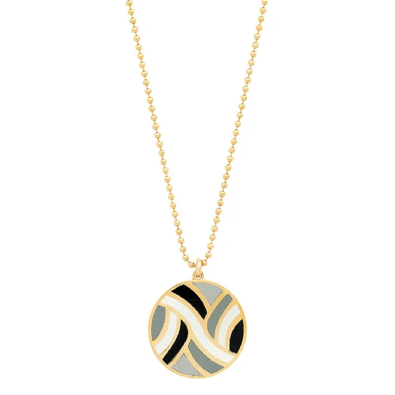 Exclusive Jewelry Discounts – Shop Now For Savings Women's Large Round Enameled "swirl" Pendant Necklace In Vermeil/neutrals Exclusive Jewelry Discounts – Shop Now For Savings Women's Large Round Enameled "swirl" Pendant Necklace In Vermeil/neutrals