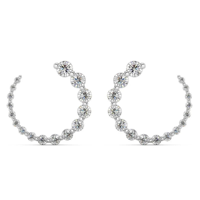 Gorgeous Jewelry, Limited-Time Savings 1 1/2Ct Graduated Diamond Circle Earrings 14k Gold Journey Studs Lab Grown