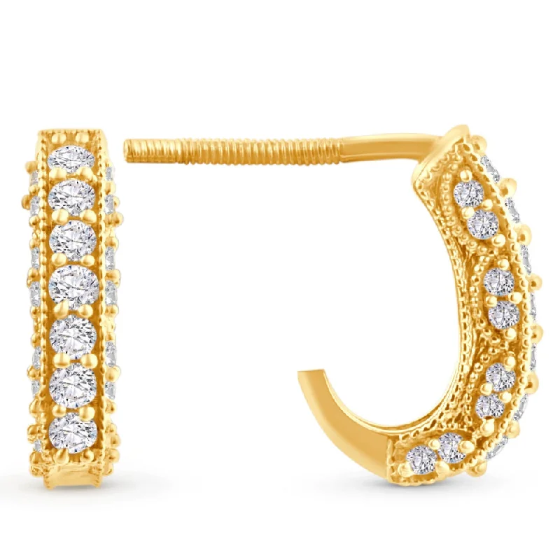 Buy More, Save More On Stunning Jewelry Pieces 1/2ct Vintage Pave Hoops Womens Earrings 14K Yellow Gold Buy More, Save More On Stunning Jewelry Pieces 1/2ct Vintage Pave Hoops Womens Earrings 14K Yellow Gold