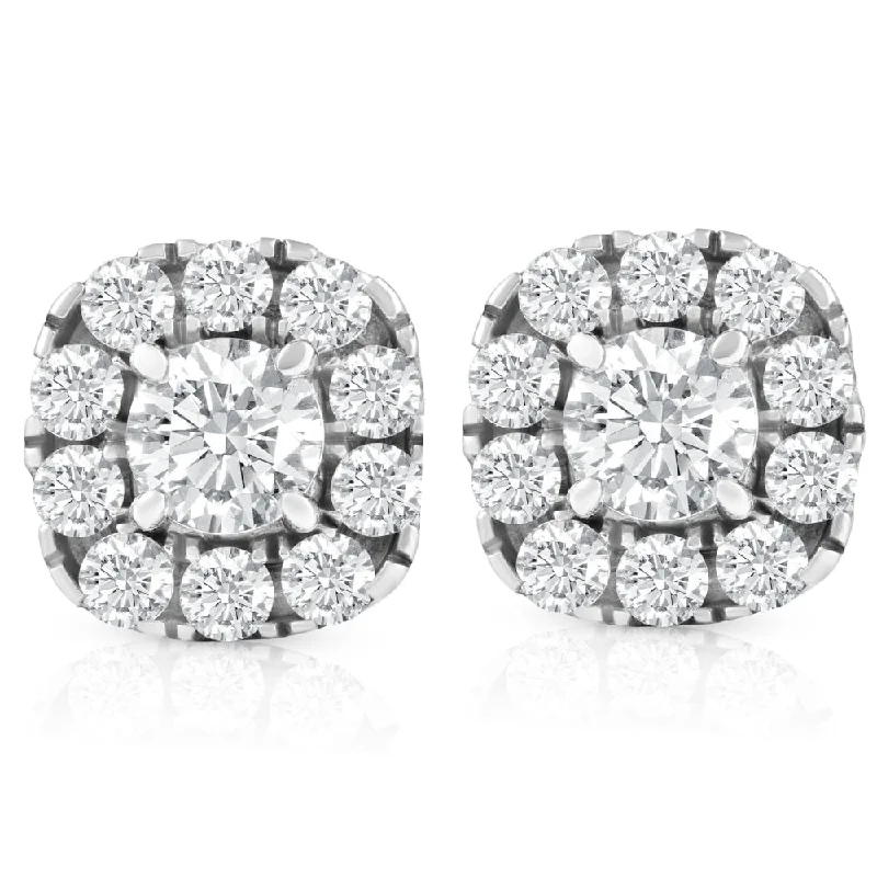 Fine Jewelry, Limited-Time Offers Available 1 3/8ct Cushion Halo Diamond Studs 14K White Gold Fine Jewelry, Limited-Time Offers Available 1 3/8ct Cushion Halo Diamond Studs 14K White Gold