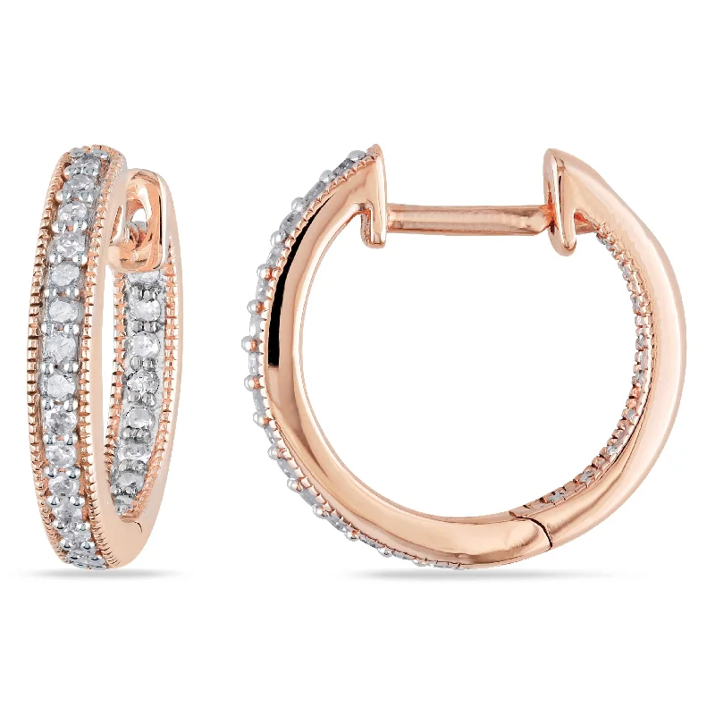Unique Jewelry Designs Now At Discounted Rates 1/4 CT TW Diamond Inside Outside Hoop Earrings in 14K Rose Gold Unique Jewelry Designs Now At Discounted Rates 1/4 CT TW Diamond Inside Outside Hoop Earrings in 14K Rose Gold