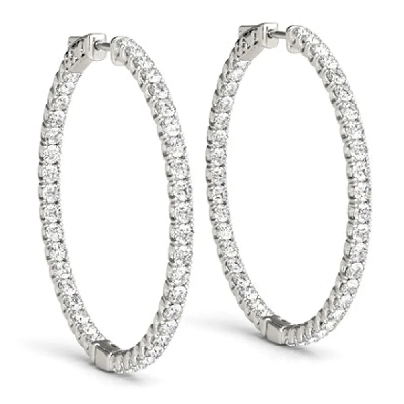 Exclusive Jewelry Sale – Sparkle For Less 1.80 Ct ct Diamond Inside Outside Hoops Vault Lock 14K White Gold 30mm Tall Exclusive Jewelry Sale – Sparkle For Less 1.80 Ct ct Diamond Inside Outside Hoops Vault Lock 14K White Gold 30mm Tall