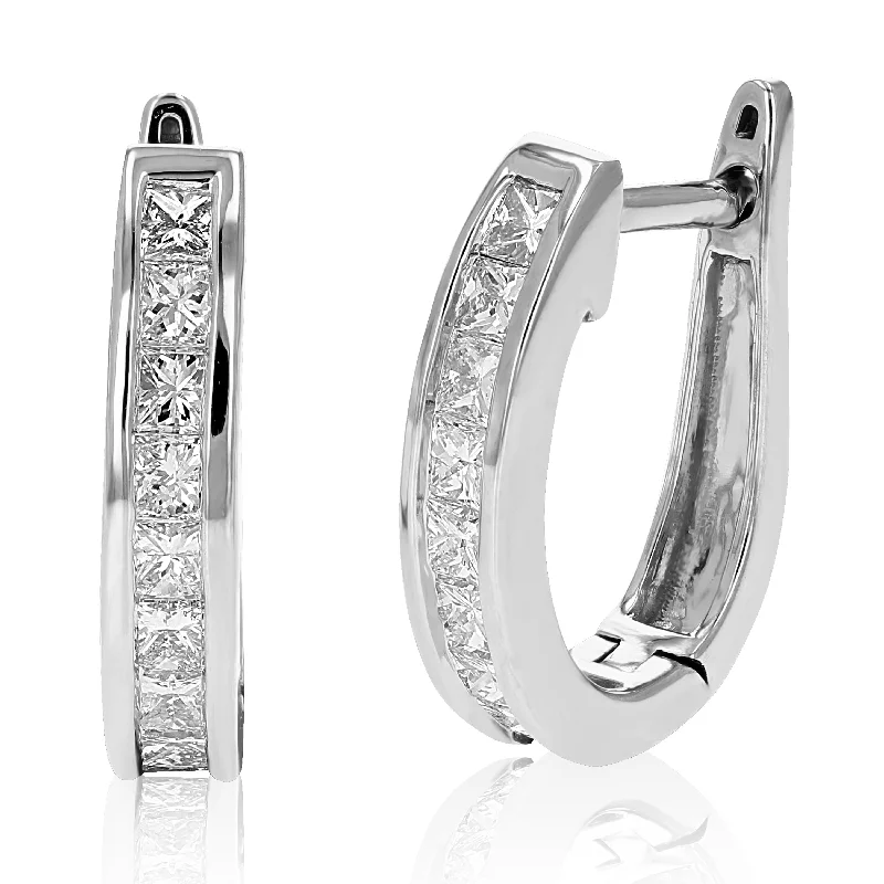 Jewelry Sale Bonanza – Grab Your Sparkle Now 1 cttw Princess Cut Diamond Hoop Earrings 14K White Gold Channel Set 1/2 Inch Jewelry Sale Bonanza – Grab Your Sparkle Now 1 cttw Princess Cut Diamond Hoop Earrings 14K White Gold Channel Set 1/2 Inch