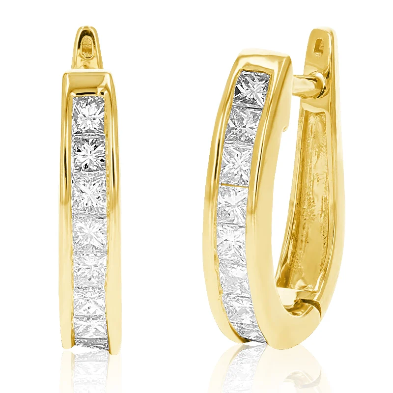 Limited-Time Jewelry Discounts – Shine Without The Splurge 1 cttw Princess Cut Diamond Hoop Earrings 14K Yellow Gold Channel Set 1/2 Inch Limited-Time Jewelry Discounts – Shine Without The Splurge 1 cttw Princess Cut Diamond Hoop Earrings 14K Yellow Gold Channel Set 1/2 Inch