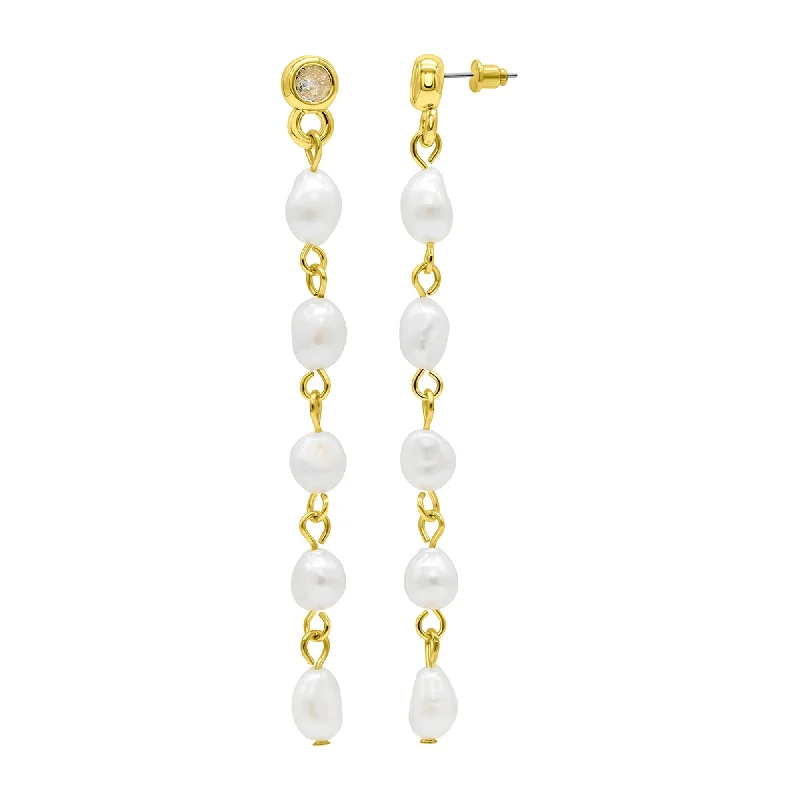 Limited-Stock Jewelry Sale – Once It's Gone, It's Gone 14K Gold Plated Freshwater Pearl Dangle Earrings Limited-Stock Jewelry Sale – Once It's Gone, It's Gone 14K Gold Plated Freshwater Pearl Dangle Earrings