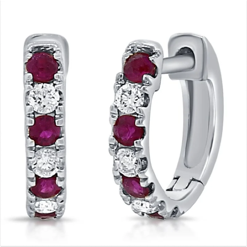 Celebrate With Sparkle – Jewelry Sale Now Live 14k WG 1.24GR HUGGIE EARRINGS 6 ROUND DIAMONDS 0.14CT AND 8 RUBBIES 0.24 Celebrate With Sparkle – Jewelry Sale Now Live 14k WG 1.24GR HUGGIE EARRINGS 6 ROUND DIAMONDS 0.14CT AND 8 RUBBIES 0.24
