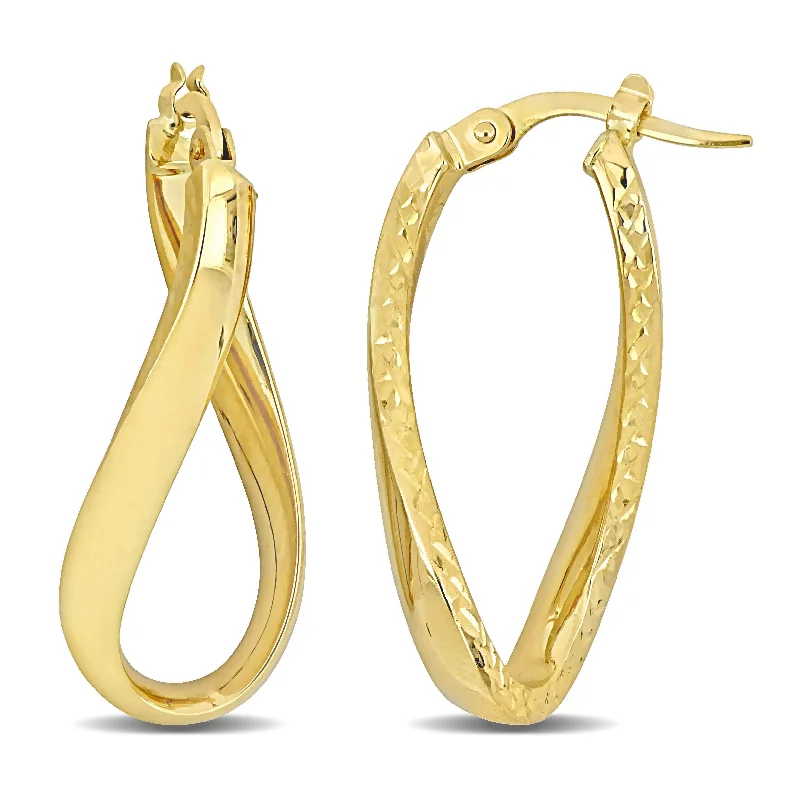Elegant Jewelry, Affordable Luxury – Shop Now 28 MM Oval Twist Texture and Polished Hoop Earrings in 14K Yellow Gold Elegant Jewelry, Affordable Luxury – Shop Now 28 MM Oval Twist Texture and Polished Hoop Earrings in 14K Yellow Gold