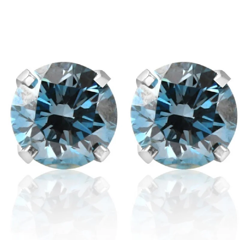 Exclusive Online Jewelry Sale – Don't Wait 3/4Ct Blue Diamond Studs in 14k White Gold Lab Grown Exclusive Online Jewelry Sale – Don't Wait 3/4Ct Blue Diamond Studs in 14k White Gold Lab Grown