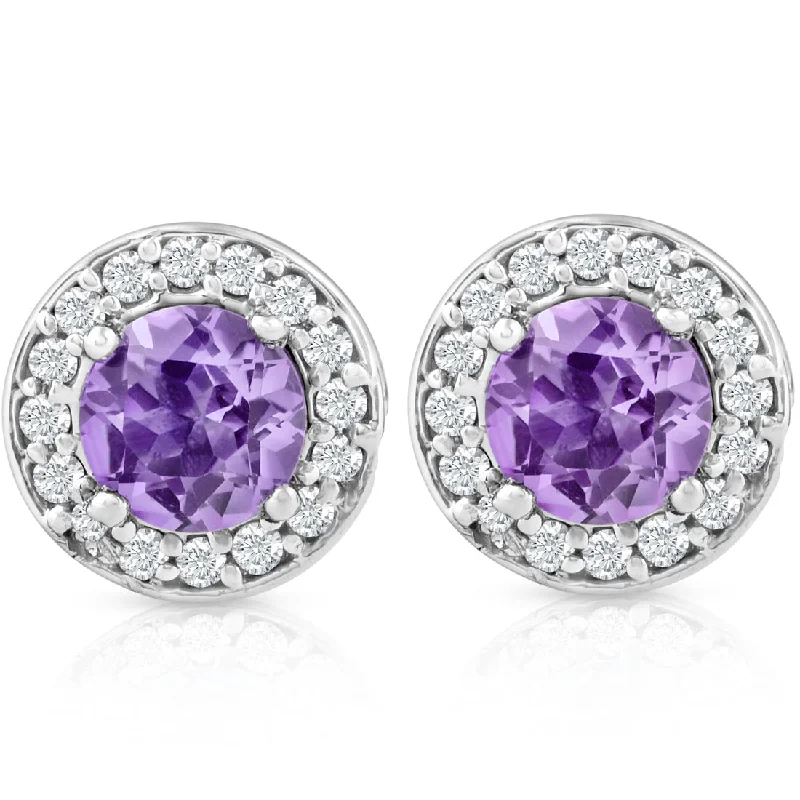 Exclusive Jewelry Sale Event – Shop Now 5/8ct Halo Diamond Amethyst Studs 14K White Gold Exclusive Jewelry Sale Event – Shop Now 5/8ct Halo Diamond Amethyst Studs 14K White Gold
