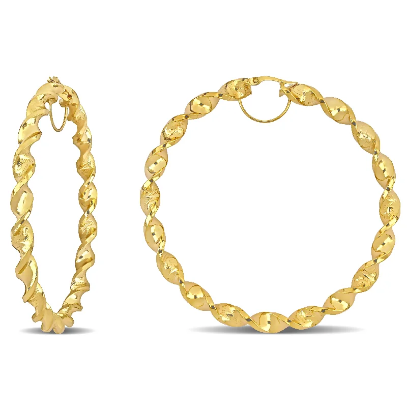 Affordable Luxury Jewelry For Every Occasion 74 MM Twisted Hoop Earrings in 14K Yellow Gold Affordable Luxury Jewelry For Every Occasion 74 MM Twisted Hoop Earrings in 14K Yellow Gold