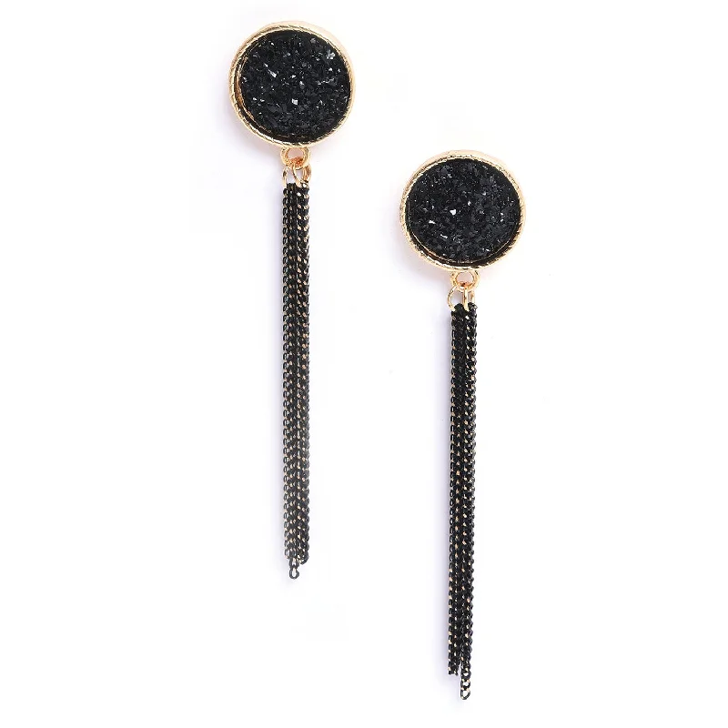 Chic, Trendy, And Affordable Jewelry Sale Black Gold-plated Contemporary Drop Earrings Chic, Trendy, And Affordable Jewelry Sale Black Gold-plated Contemporary Drop Earrings