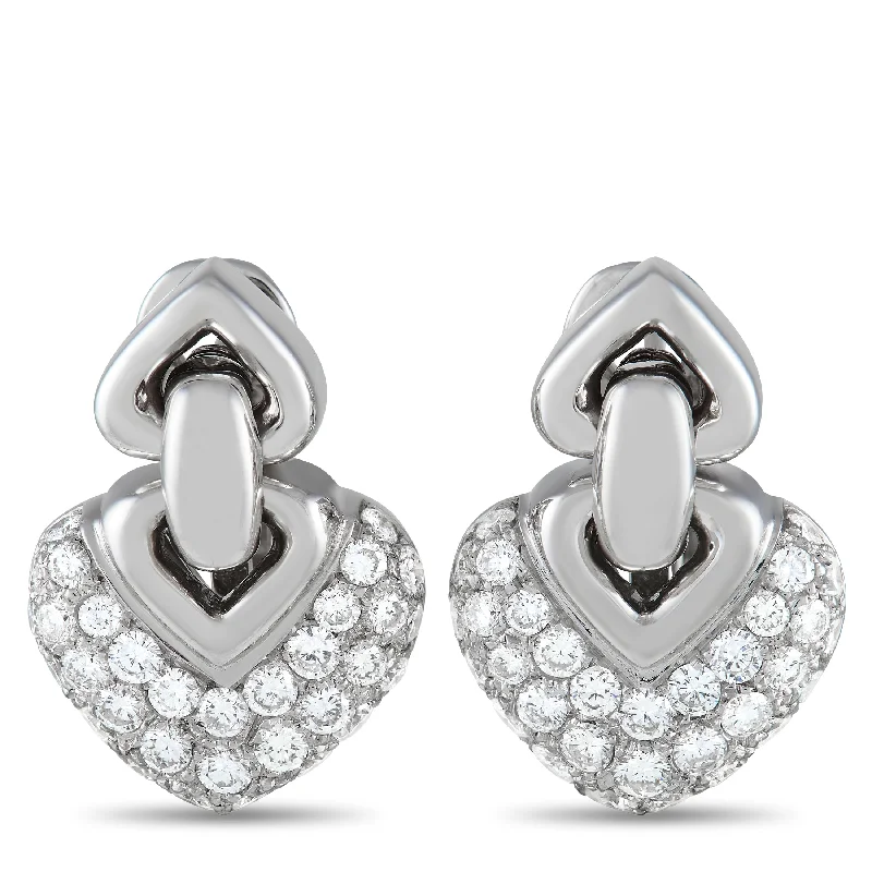 Luxury Jewelry At Unbeatable Discounts Bvlgari Doppio Cuore 18K White Gold 2.25 ct Diamond Earrings Luxury Jewelry At Unbeatable Discounts Bvlgari Doppio Cuore 18K White Gold 2.25 ct Diamond Earrings