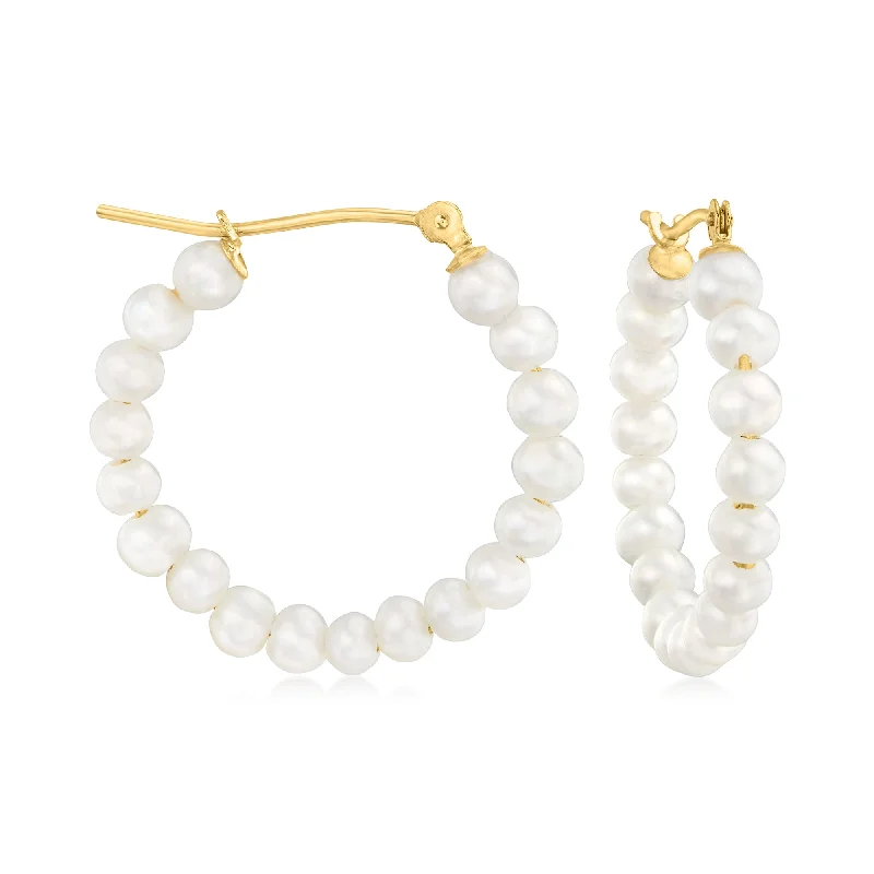 Make Every Moment Shine – Jewelry Discounts Available Canaria 3-3.5mm Cultured Pearl Hoop Earrings in 10kt Yellow Gold Make Every Moment Shine – Jewelry Discounts Available Canaria 3-3.5mm Cultured Pearl Hoop Earrings in 10kt Yellow Gold