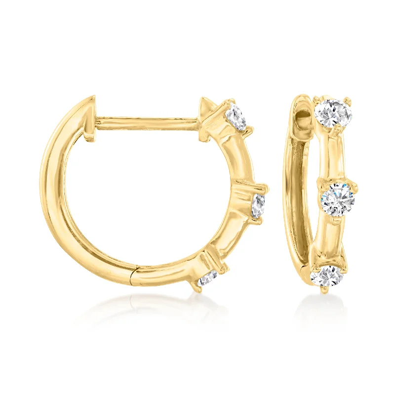 Dainty Floral Jewelry For Feminine Elegance Canaria Diamond Huggie Hoop Earrings in 10kt Yellow Gold Dainty Floral Jewelry For Feminine Elegance Canaria Diamond Huggie Hoop Earrings in 10kt Yellow Gold
