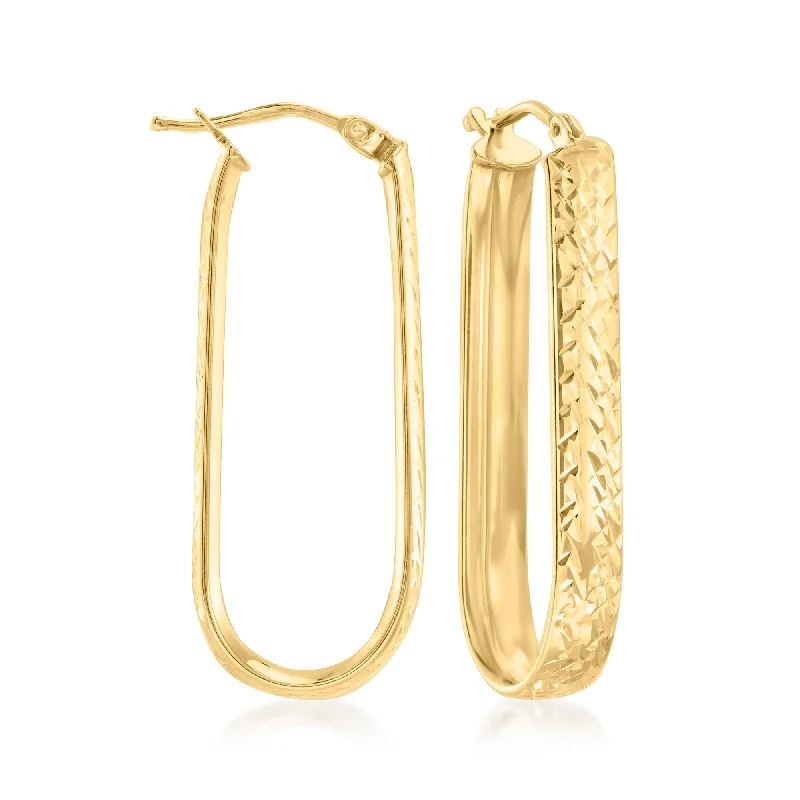 Premium Jewelry Now Available At Special Discounts Canaria Italian 10kt Yellow Gold Oval Hoop Earrings Premium Jewelry Now Available At Special Discounts Canaria Italian 10kt Yellow Gold Oval Hoop Earrings