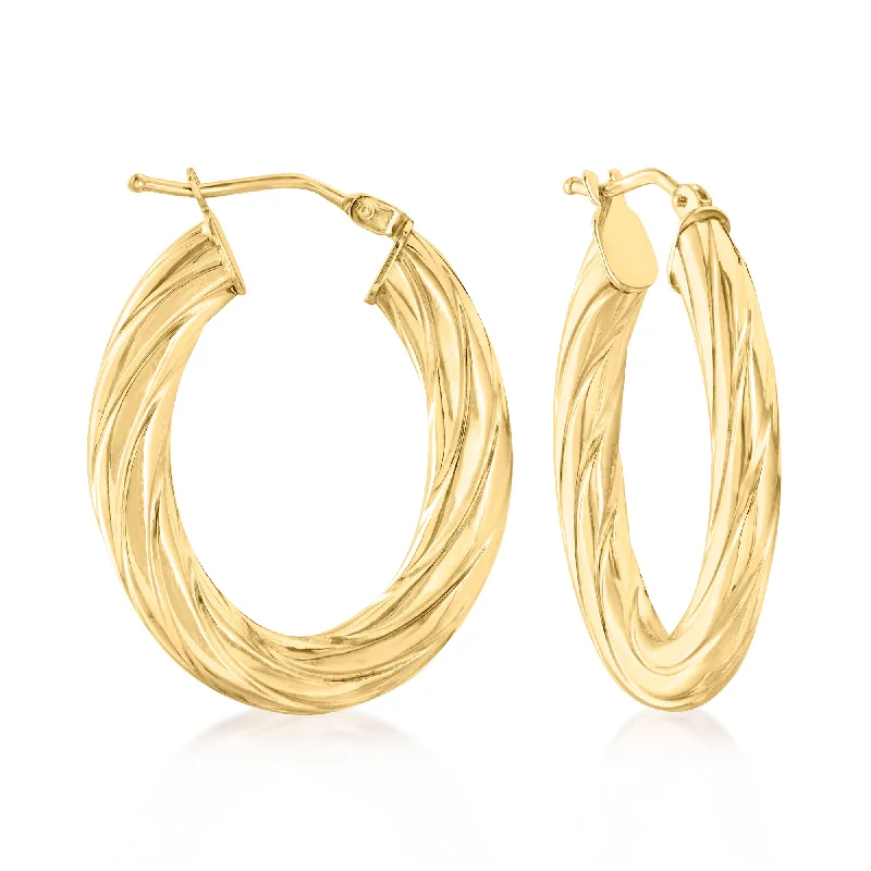 Best-Selling Jewelry Now Available At Special Deals Canaria Italian 10kt Yellow Gold Textured and Polished Oval Hoop Earrings Best-Selling Jewelry Now Available At Special Deals Canaria Italian 10kt Yellow Gold Textured and Polished Oval Hoop Earrings